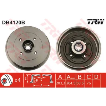 Tambour de frein TRW DB4120B