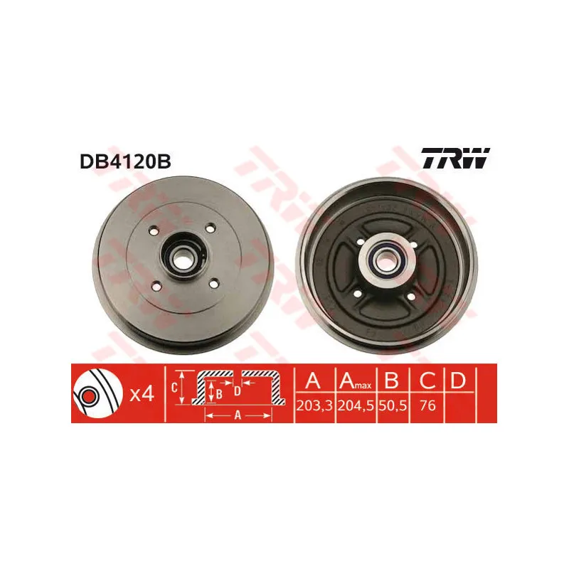 Tambour de frein TRW DB4120B