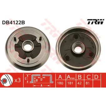 Tambour de frein TRW DB4122B