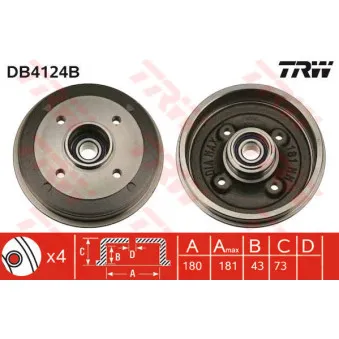 Tambour de frein TRW DB4124B