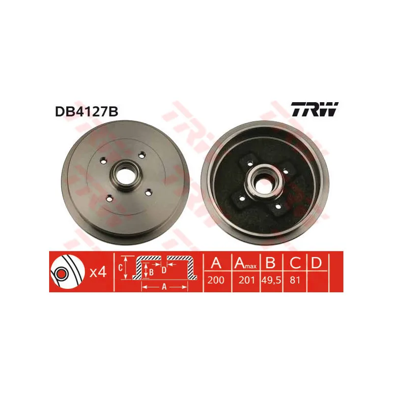 Tambour de frein TRW DB4127B