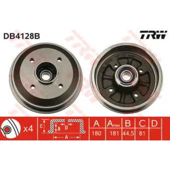 Tambour de frein TRW DB4128B
