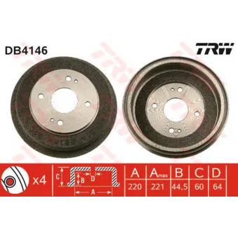 Tambour de frein TRW DB4146