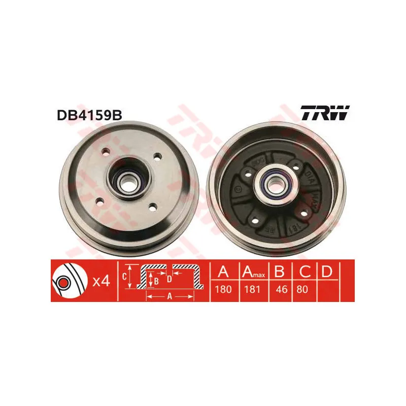 Tambour de frein TRW DB4159B