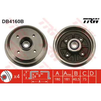 Tambour de frein TRW DB4160B