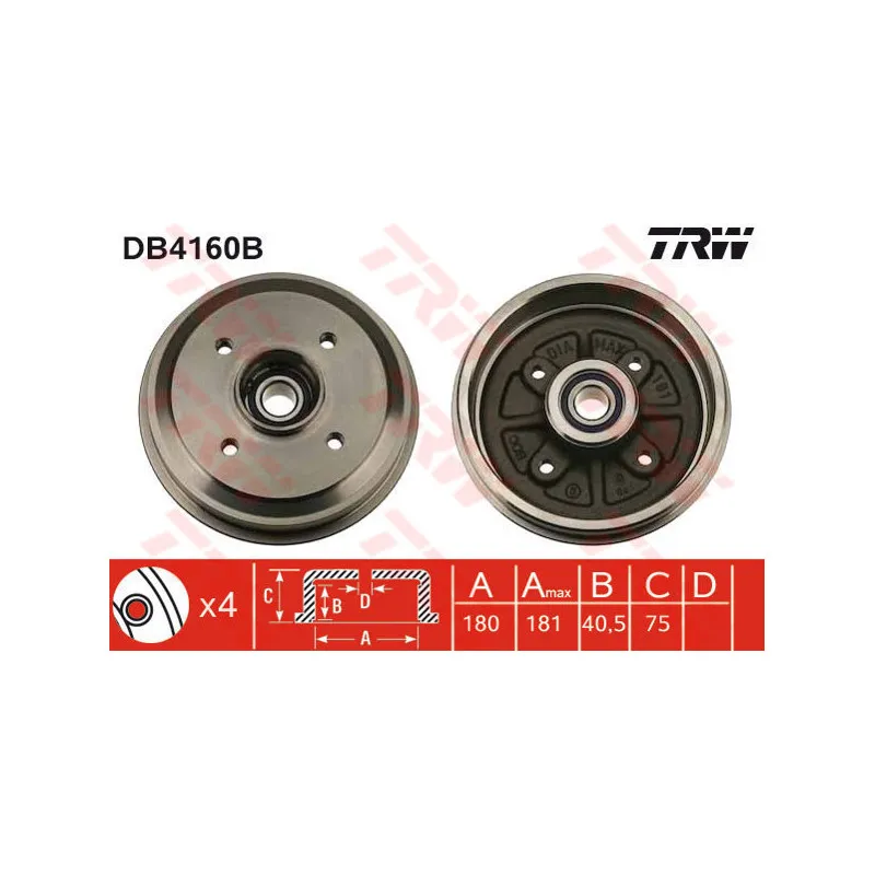 Tambour de frein TRW DB4160B