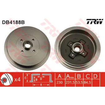 Tambour de frein TRW DB4188B