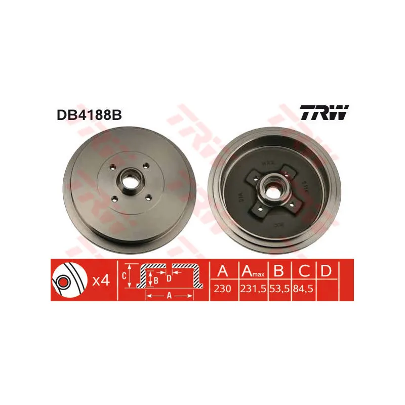 Tambour de frein TRW DB4188B