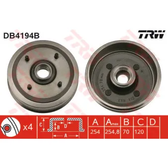 Tambour de frein TRW DB4194B