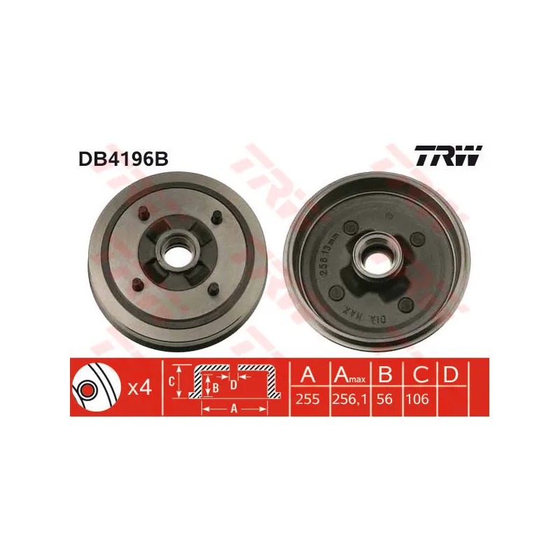 Tambour de frein TRW DB4196B