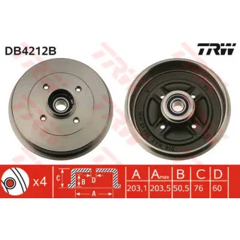 Tambour de frein TRW DB4212B