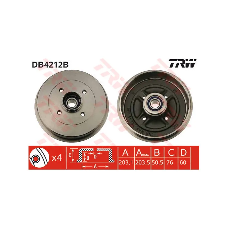 Tambour de frein TRW DB4212B