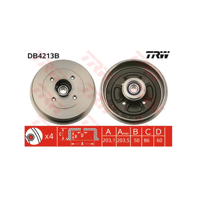 Tambour de frein TRW DB4213B