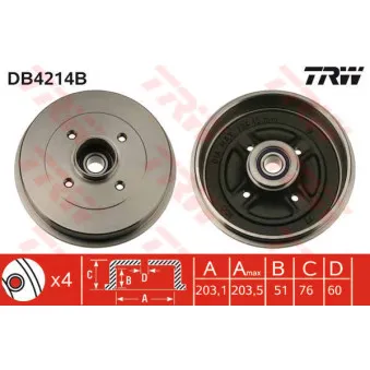 Tambour de frein TRW DB4214B