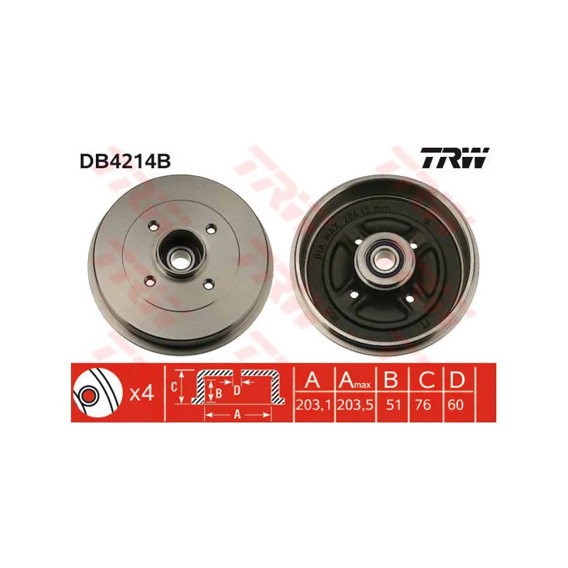 Tambour de frein TRW DB4214B