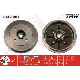 Tambour de frein TRW DB4238B