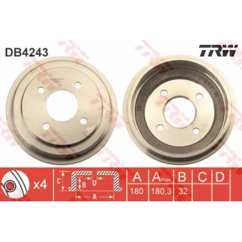 Tambour de frein TRW DB4243