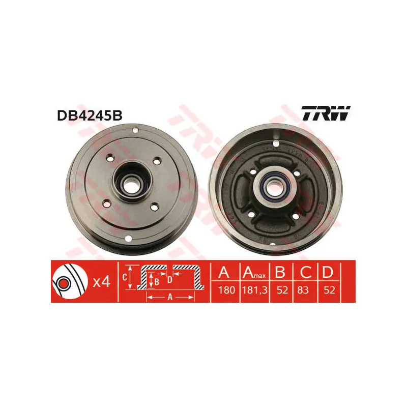 Tambour de frein TRW DB4245B