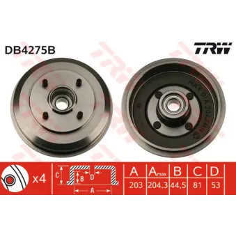 Tambour de frein TRW DB4275B
