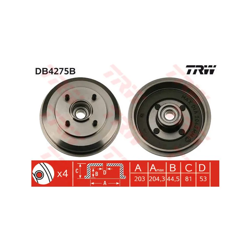 Tambour de frein TRW DB4275B