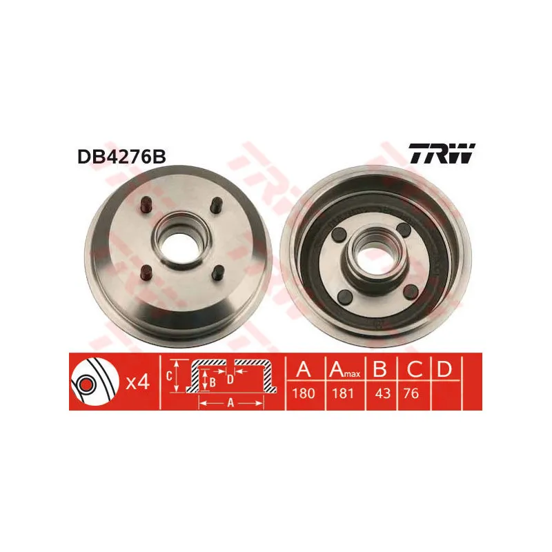Tambour de frein TRW DB4276B
