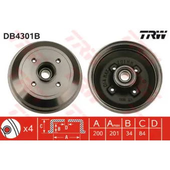 Tambour de frein TRW DB4301B