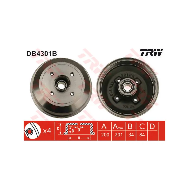 Tambour de frein TRW DB4301B
