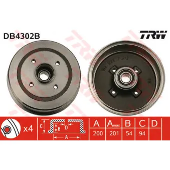 Tambour de frein TRW DB4302B