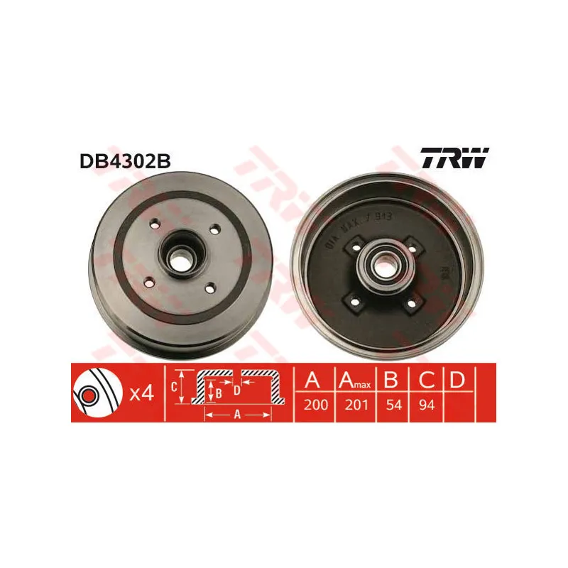 Tambour de frein TRW DB4302B