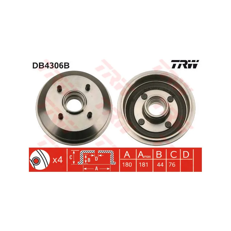 Tambour de frein TRW DB4306B