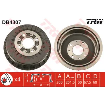 Tambour de frein TRW DB4307