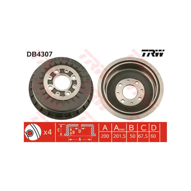 Tambour de frein TRW DB4307