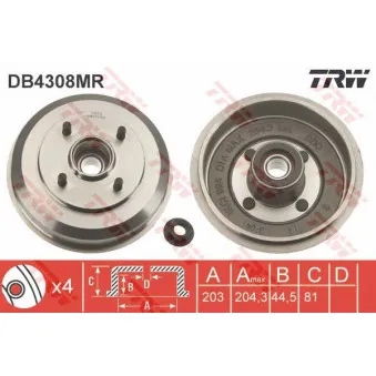 Tambour de frein TRW DB4308MR