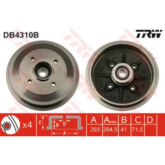 Tambour de frein TRW DB4310B