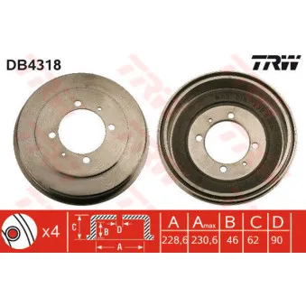 Tambour de frein TRW DB4318