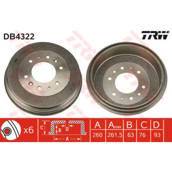 Tambour de frein TRW DB4322
