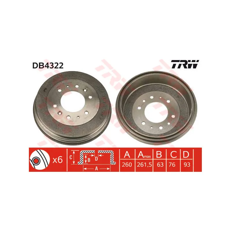 Tambour de frein TRW DB4322
