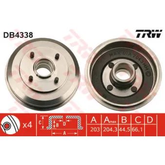 Tambour de frein TRW DB4338
