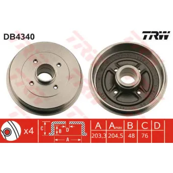 Tambour de frein TRW DB4340