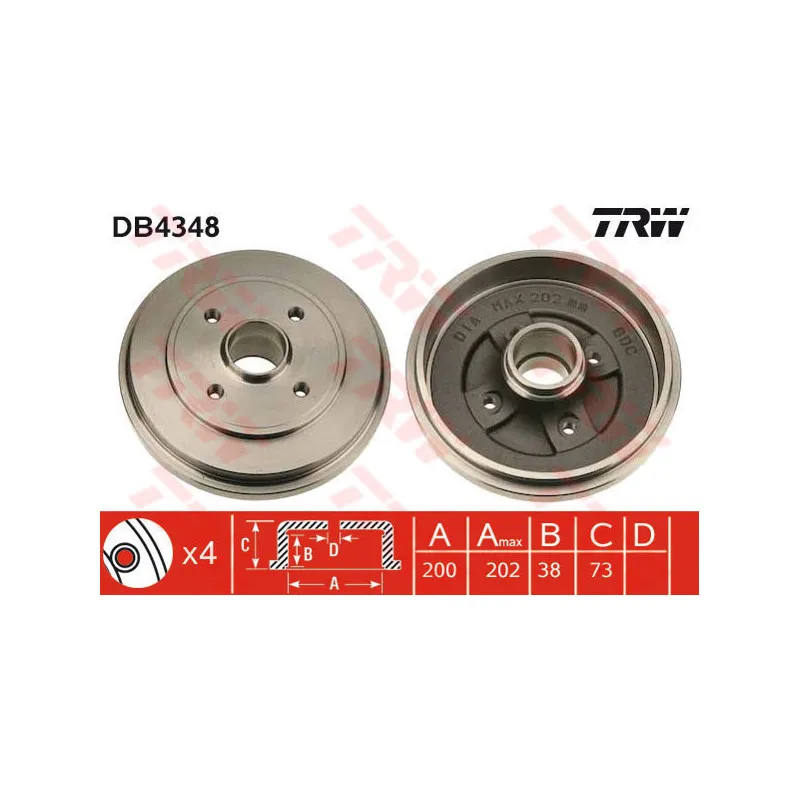 Tambour de frein TRW DB4348