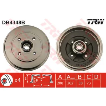 Tambour de frein TRW DB4348B