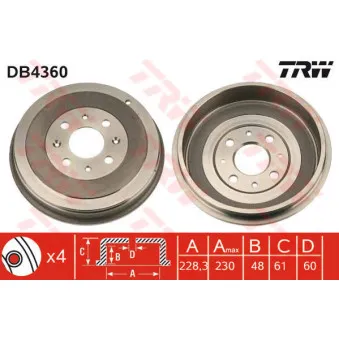 Tambour de frein TRW DB4360