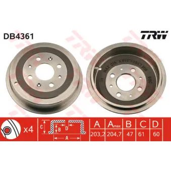 Tambour de frein TRW DB4361