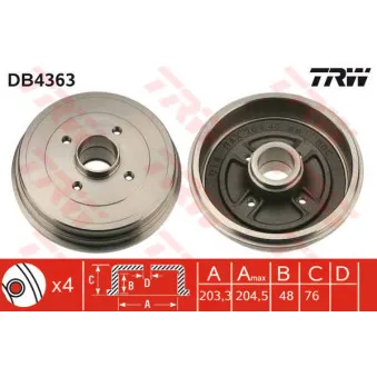 Tambour de frein TRW DB4363