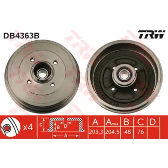 Tambour de frein TRW DB4363B