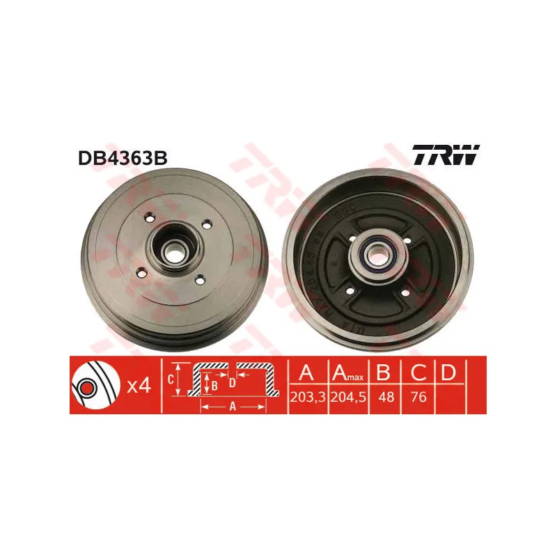 Tambour de frein TRW DB4363B