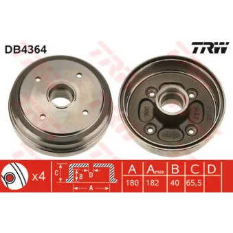 Tambour de frein TRW DB4364