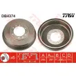 Tambour de frein TRW DB4374 - Visuel 1