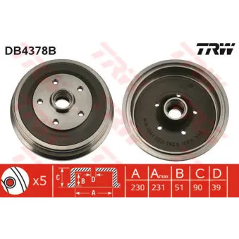 Tambour de frein TRW DB4378B