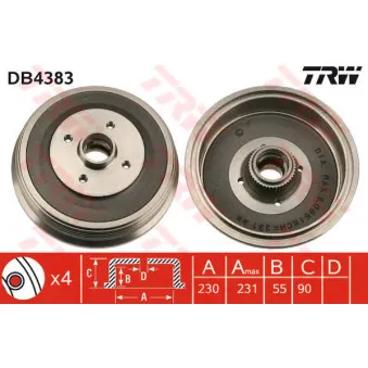 Tambour de frein TRW DB4383